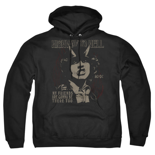 AC\DC : MY FRIENDS ADULT PULL-OVER HOODIE Black 2X
