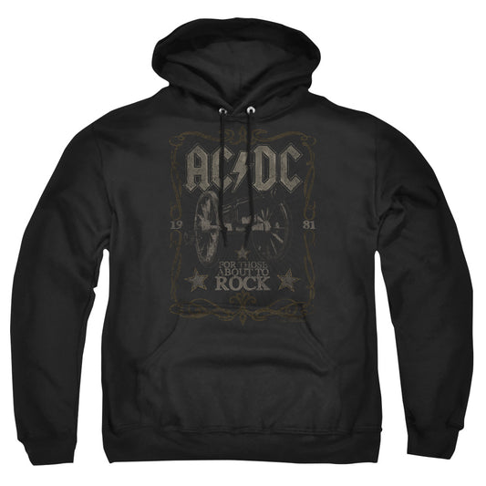 AC\DC : ROCK LABEL ADULT PULL-OVER HOODIE Black 2X