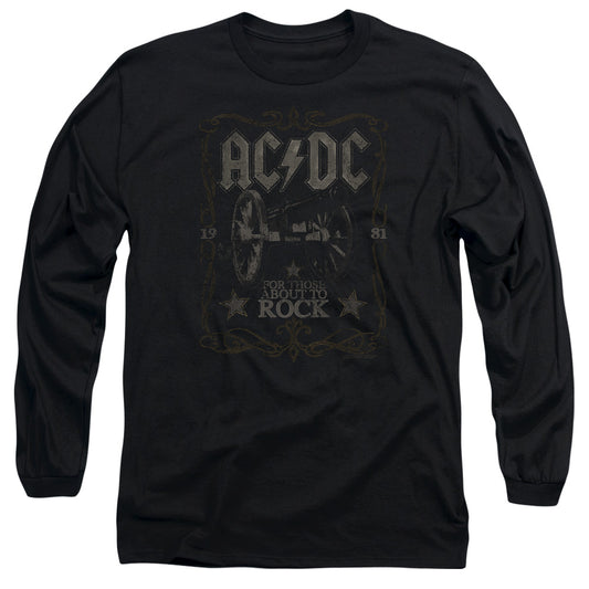 AC\DC : ROCK LABEL L\S ADULT T SHIRT 18\1 Black 2X
