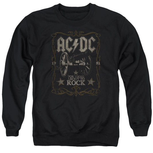 AC\DC : ROCK LABEL ADULT CREW SWEAT Black 2X