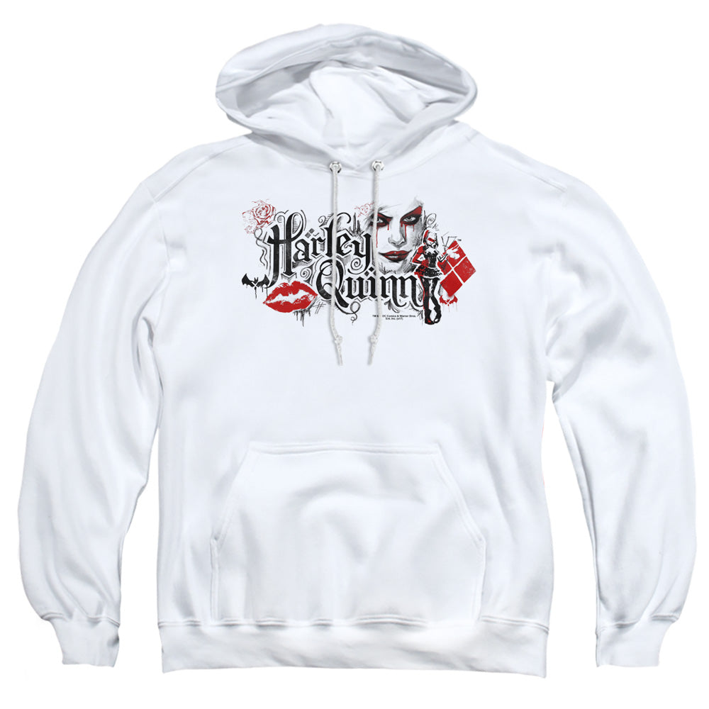 BATMAN ARKHAM KNIGHT : LIPS ADULT PULL OVER HOODIE White MD
