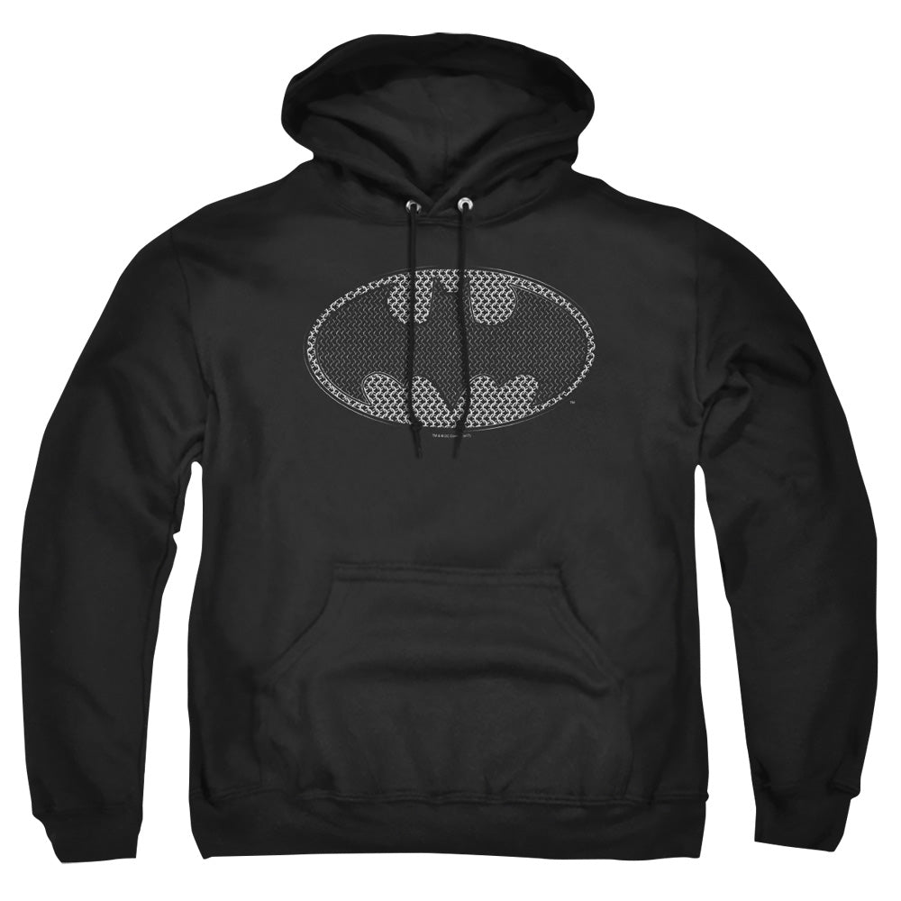 BATMAN : CHAINMAIL SHIELD ADULT PULL OVER HOODIE Black MD