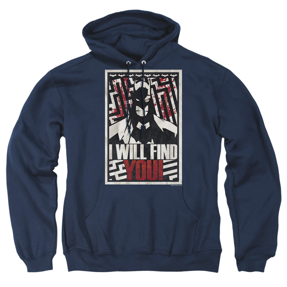 BATMAN : I WILL FND YOU ADULT PULL OVER HOODIE Navy XL