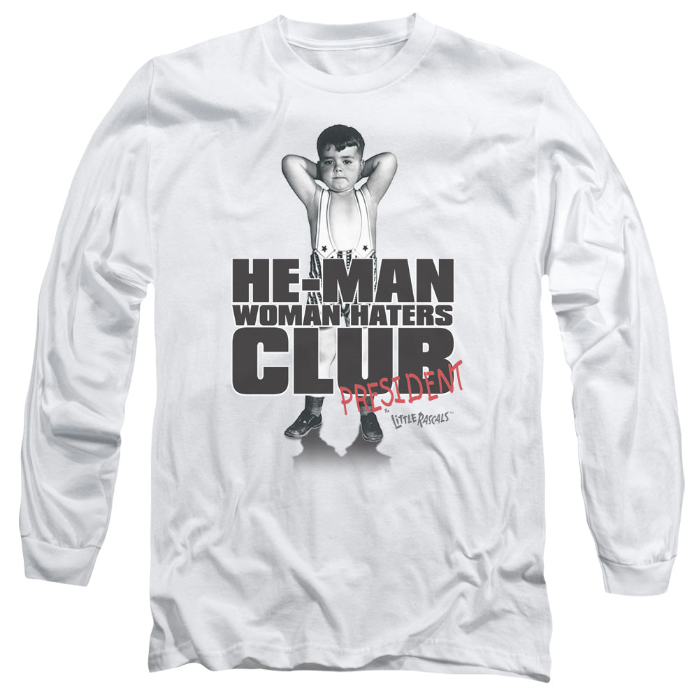 LITTLE RASCALS : CLUB PRESIDENT L\S ADULT T SHIRT 18\1 WHITE 2X