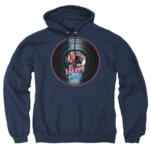 HAPPY DAYS : ON THE RECORD ADULT PULL OVER HOODIE Navy 2X