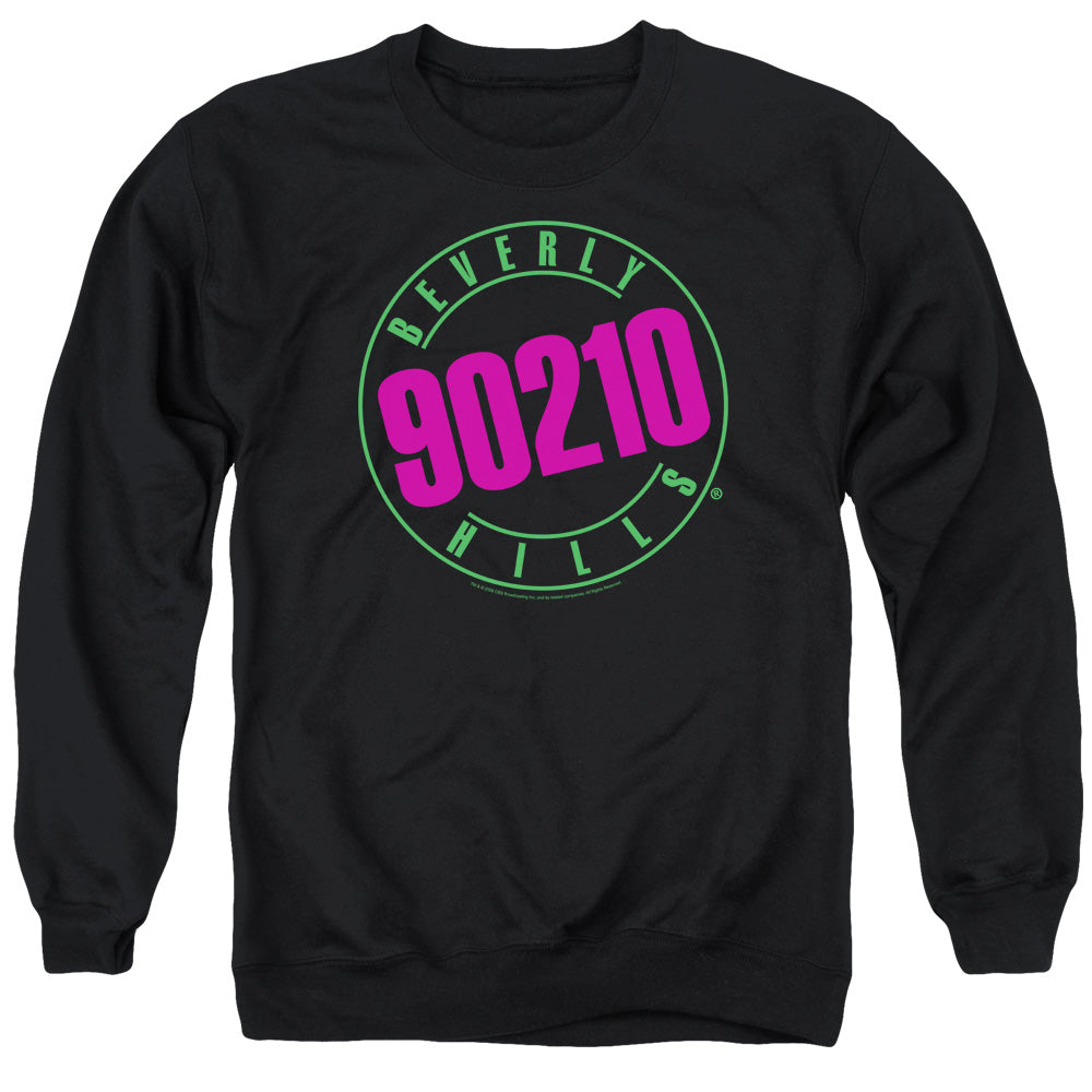 90210 : NEON ADULT CREW NECK SWEATSHIRT BLACK MD