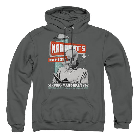 TWILIGHT ZONE : KANAMIT'S DINER ADULT PULL OVER HOODIE Charcoal 2X