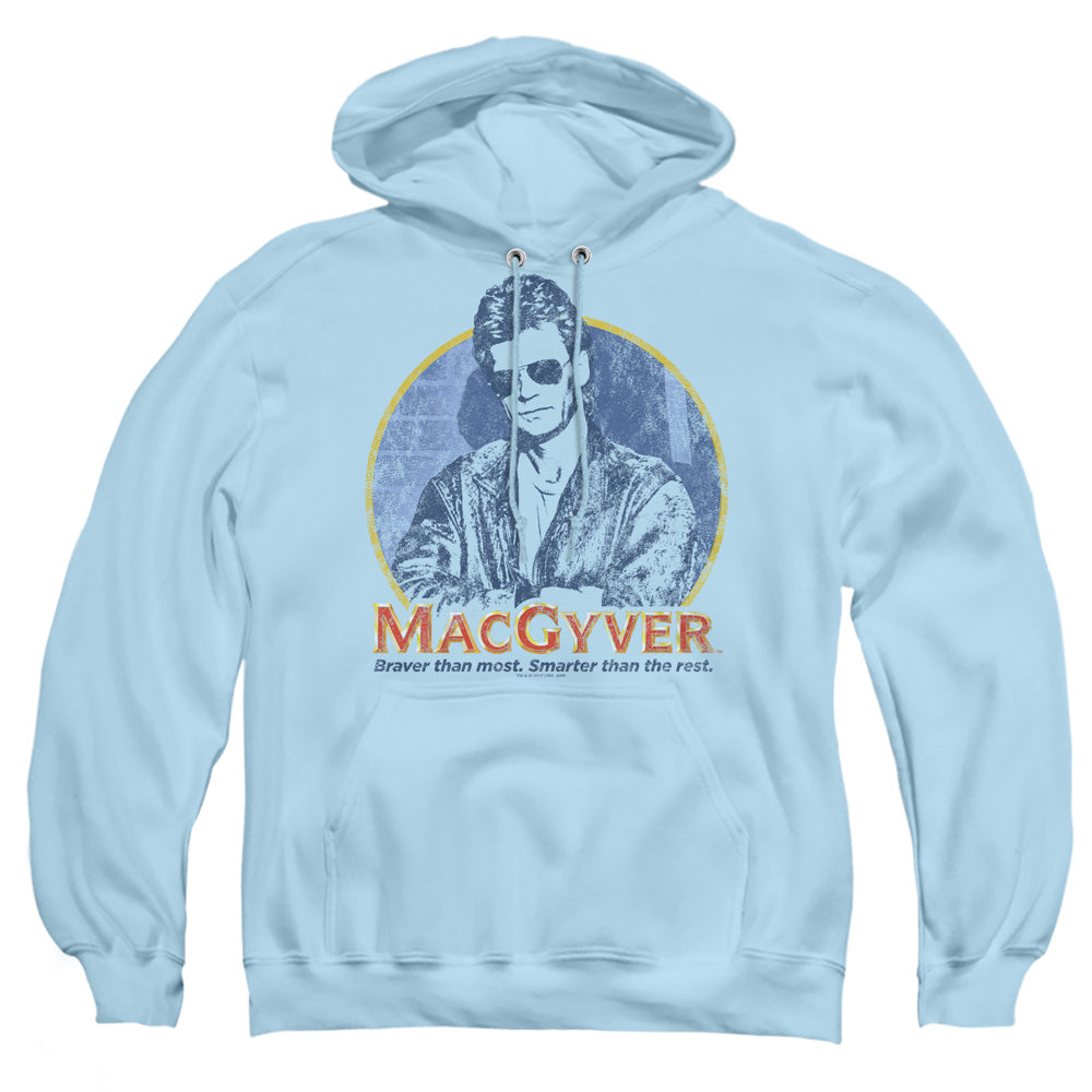 MACGYVER : TITLE ADULT PULL OVER HOODIE LIGHT BLUE 2X