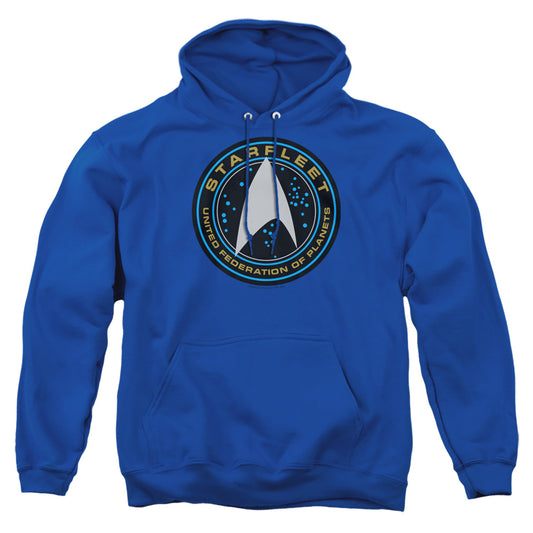 STAR TREK BEYOND : STARFLEET PATCH ADULT PULL OVER HOODIE Royal Blue 2X