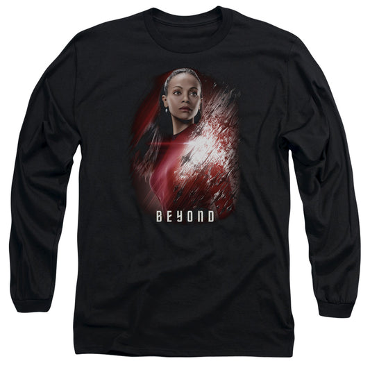 STAR TREK BEYOND : UHURA POSTER L\S ADULT T SHIRT 18\1 Black 2X