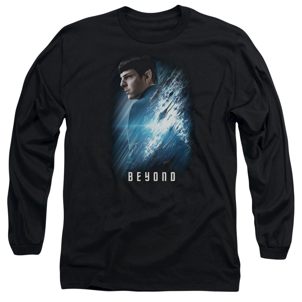 STAR TREK BEYOND : SPOCK POSTER L\S ADULT T SHIRT 18\1 Black 2X