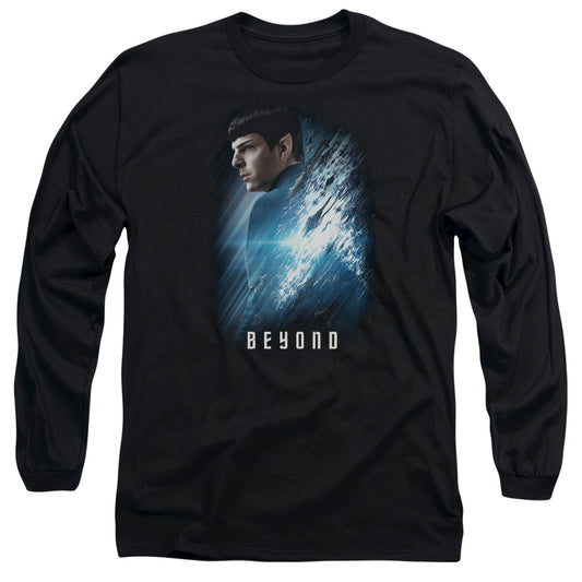 STAR TREK BEYOND : SPOCK POSTER L\S ADULT T SHIRT 18\1 Black 2X