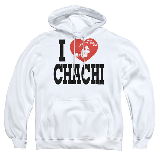 HAPPY DAYS : I HEART CHACHI ADULT PULL OVER HOODIE White 2X