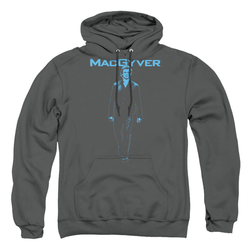 MACGYVER : MONO BLUE ADULT PULL OVER HOODIE Charcoal LG