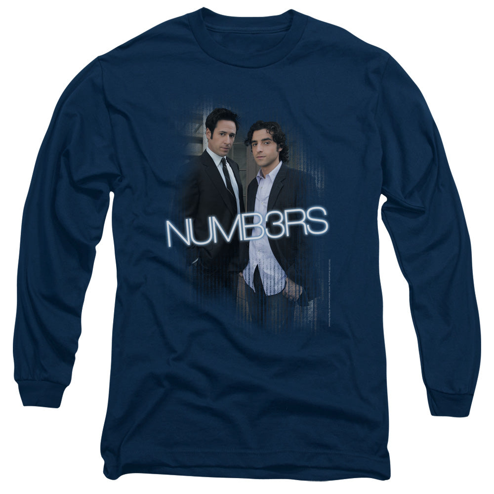 NUMB3RS : DON AND CHARLIE L\S ADULT T SHIRT 18\1 NAVY 2X