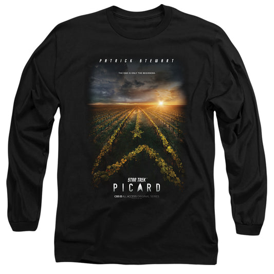 STAR TREK PICARD : PICARD POSTER L\S ADULT T SHIRT 18\1 Black 2X