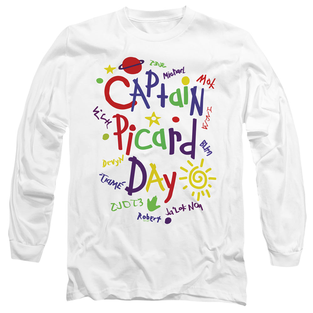 STAR TREK PICARD : PICARD DAY L\S ADULT T SHIRT 18\1 White 3X