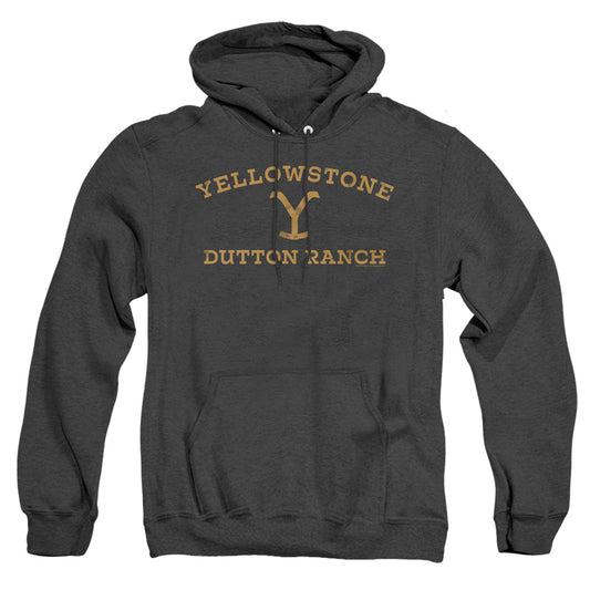 YELLOWSTONE : ARCHED LOGO ADULT HEATHER HOODIE Black 2X