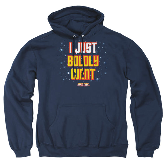 STAR TREK : BOLDLY WENT ADULT PULL OVER HOODIE Navy MD
