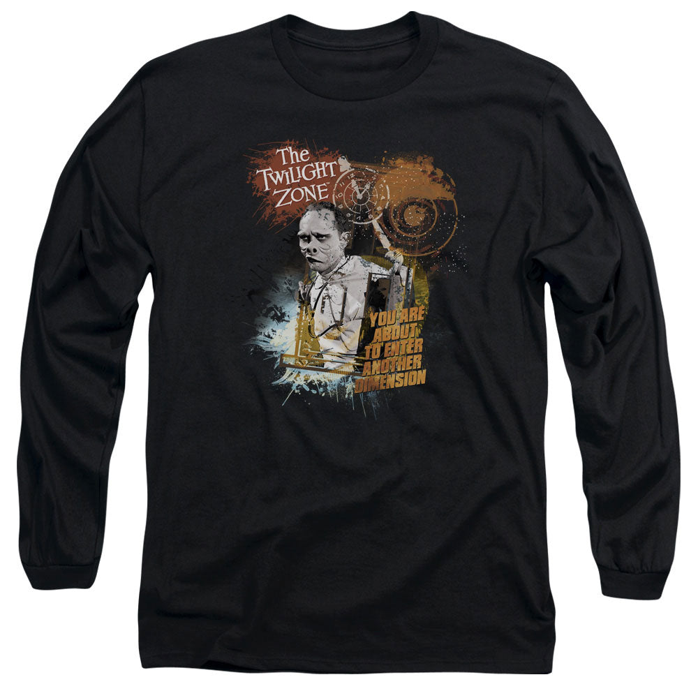 TWILIGHT ZONE : ENTER AT OWN RISK L\S ADULT T SHIRT 18\1 BLACK MD