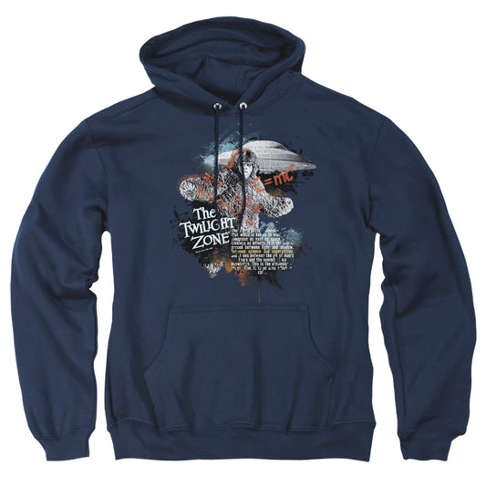 TWILIGHT ZONE : SCIENCE AND SUPERSTITION ADULT PULL OVER HOODIE Navy 2X