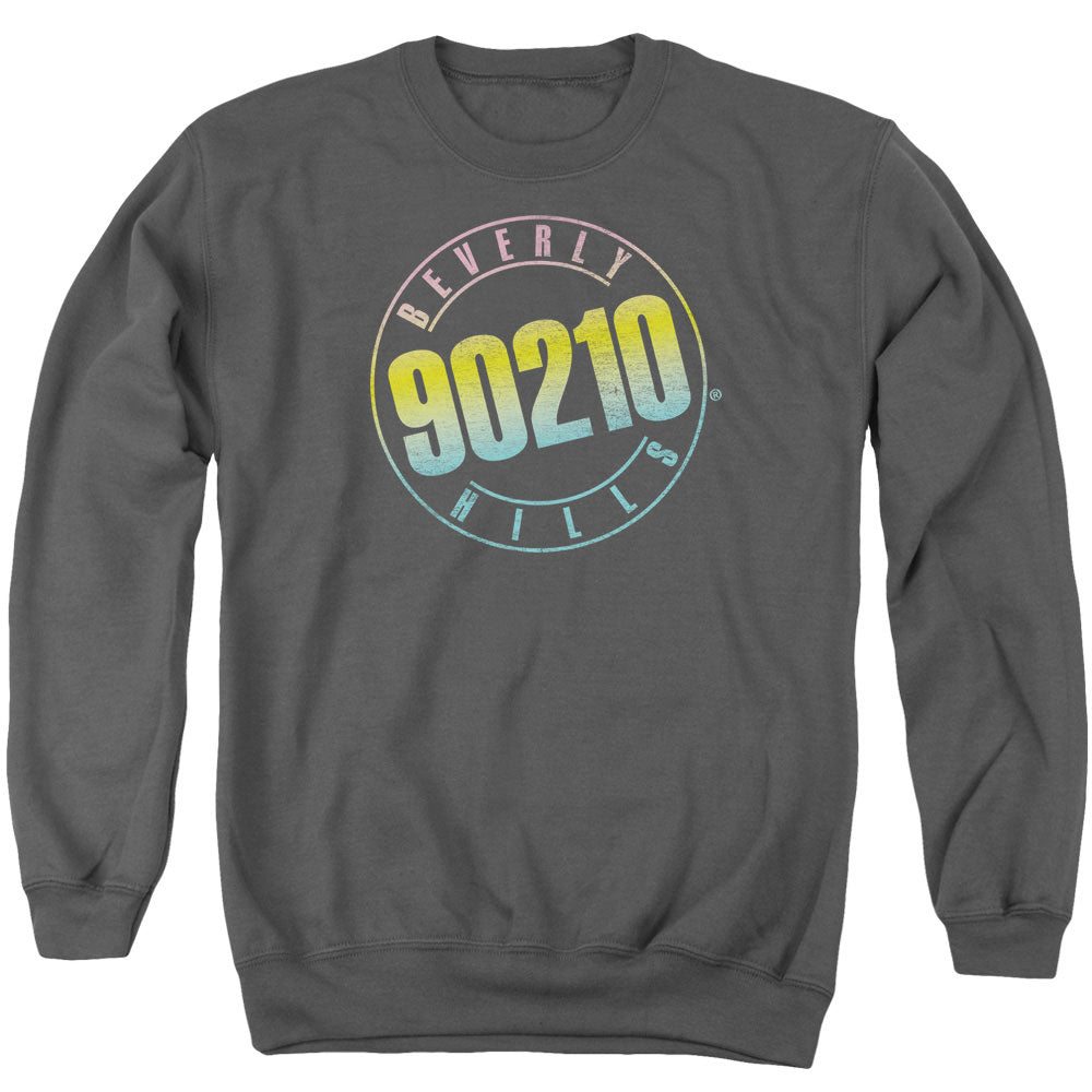 90210 : COLOR BLEND LOGO ADULT CREW NECK SWEATSHIRT CHARCOAL 2X