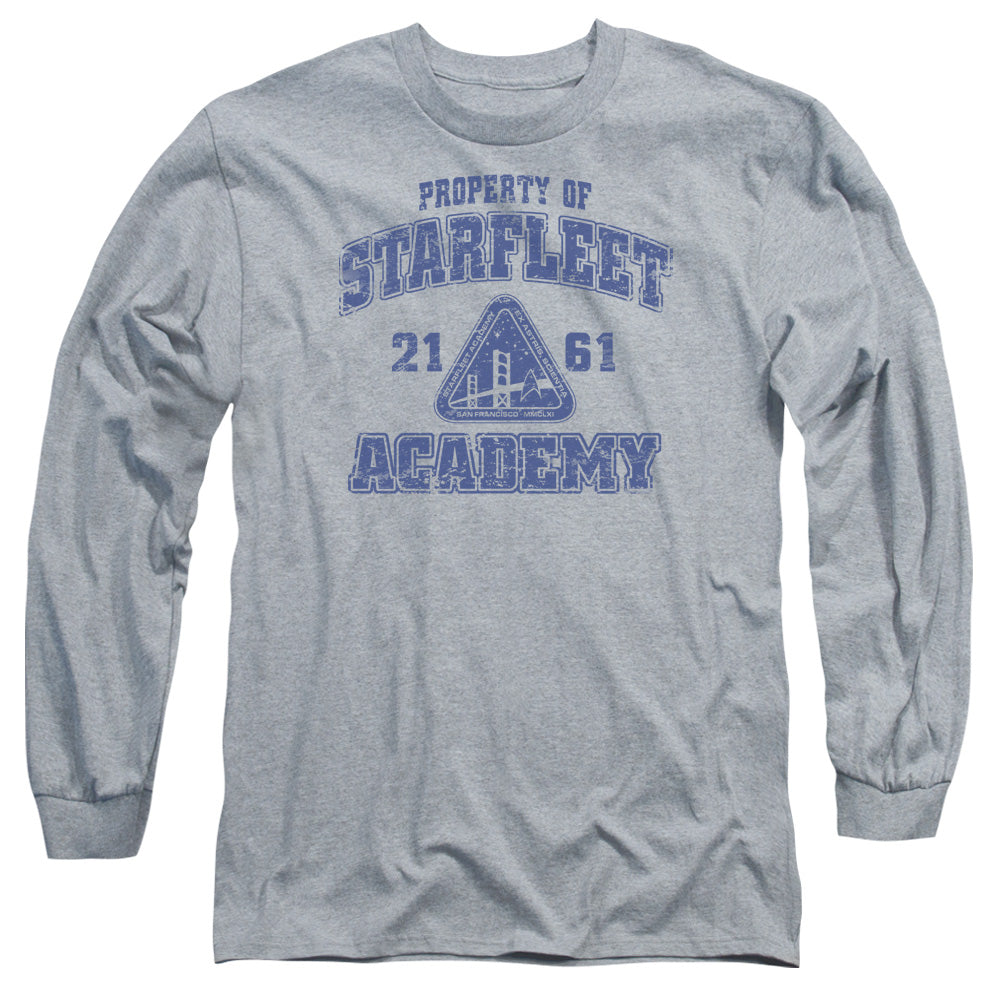 STAR TREK : OLD SCHOOL L\S ADULT T SHIRT 18\1 ATHLETIC HEATHER MD