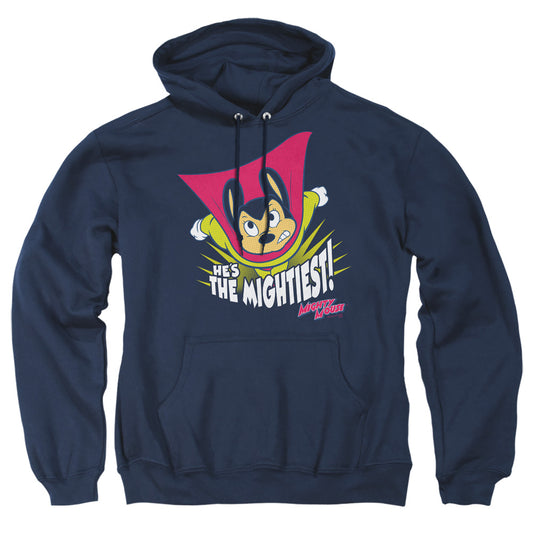 MIGHTY MOUSE : THE MIGHTIEST ADULT PULL OVER HOODIE Navy 2X