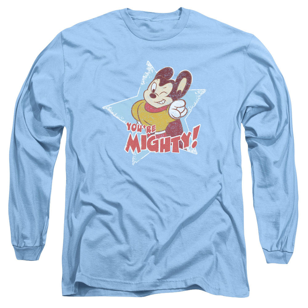 MIGHTY MOUSE : YOU'RE MIGHTY L\S ADULT T SHIRT 18\1 CAROLINA BLUE MD