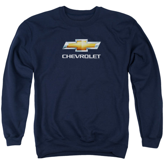 CHEVROLET : CHEVY BOWTIE STACKED ADULT CREW SWEAT Navy 2X