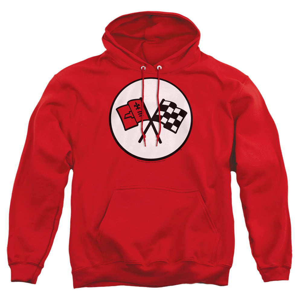 CHEVROLET : 2ND GEN VETTE LOGO ADULT PULL OVER HOODIE Red LG