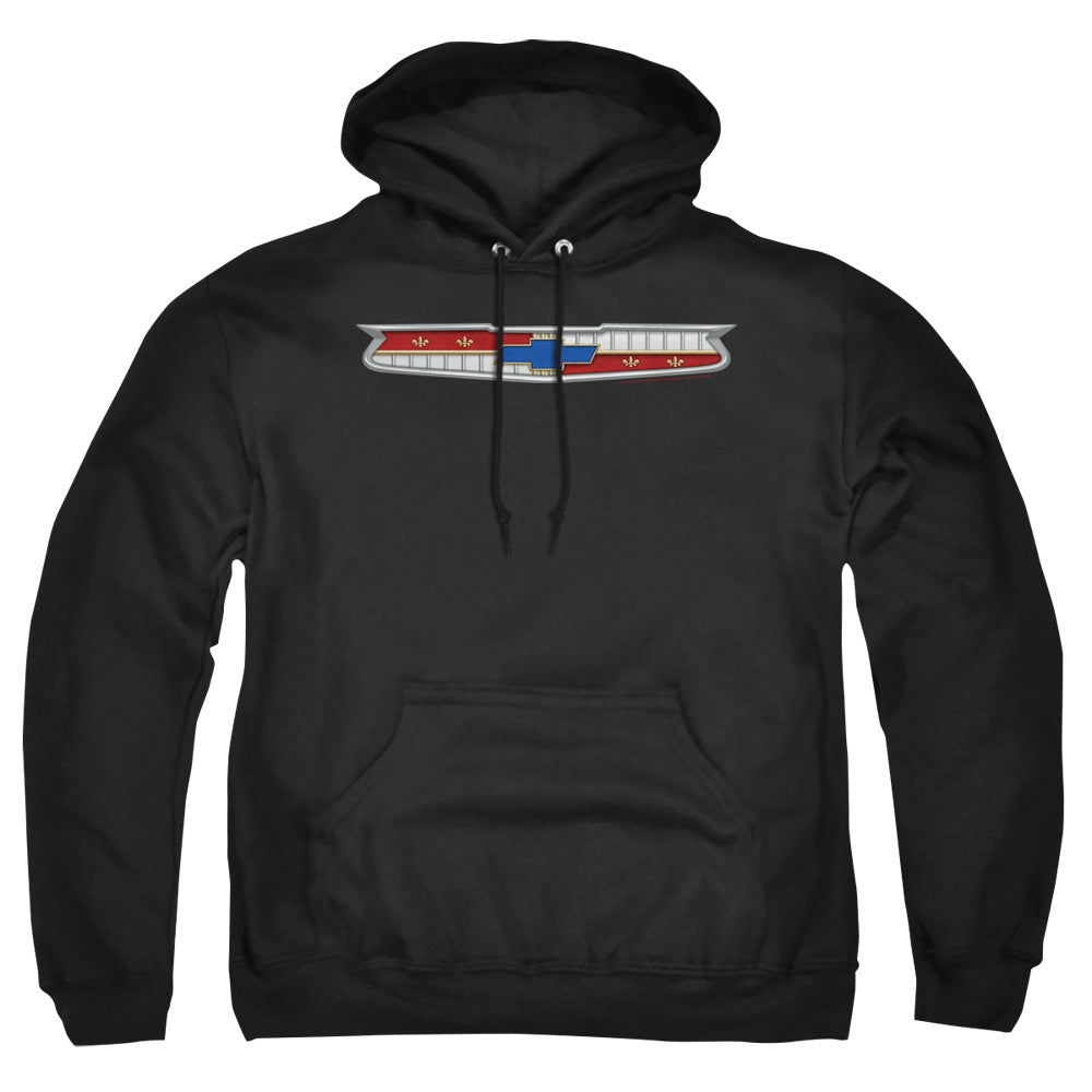 CHEVROLET : 56 BEL AIR EMBLEM ADULT PULL OVER HOODIE Black 2X