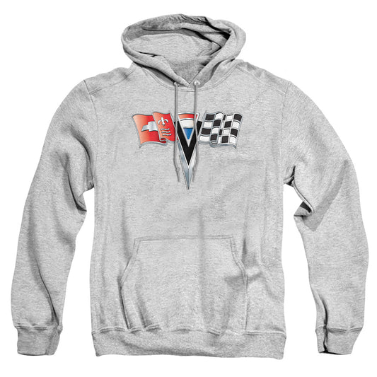 CHEVROLET : 2ND GEN VETTE NOSE EMBLEM ADULT PULL OVER HOODIE Athletic Heather 2X