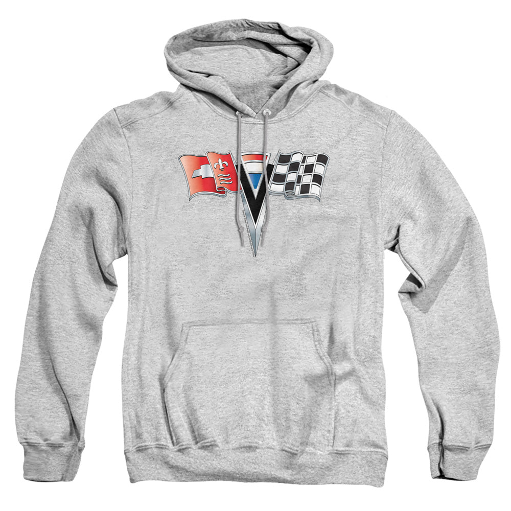 CHEVROLET : 2ND GEN VETTE NOSE EMBLEM ADULT PULL OVER HOODIE Athletic Heather XL