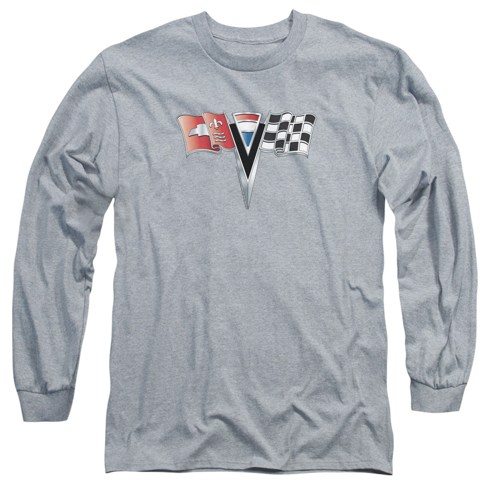 CHEVROLET : 2ND GEN VETTE NOSE EMBLEM L\S ADULT T SHIRT 18\1 Athletic Heather XL