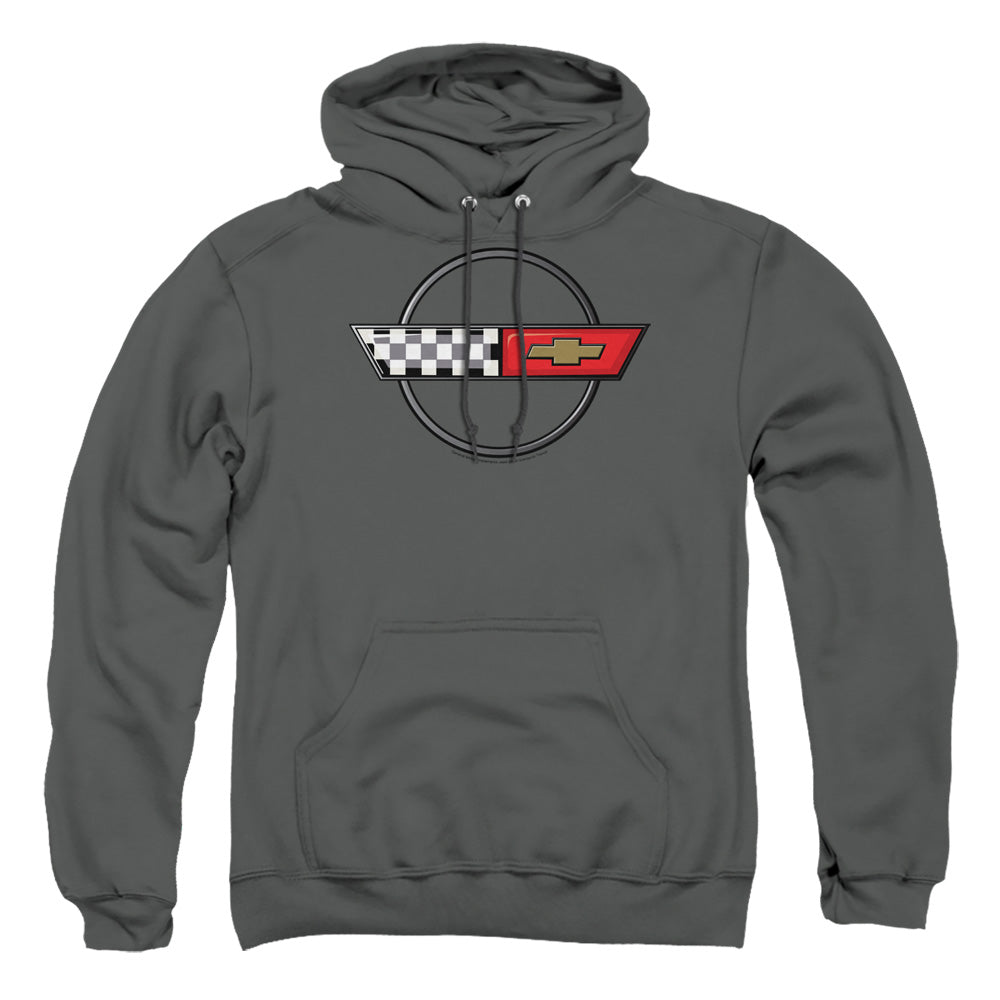 CHEVROLET : 4TH GEN VETTE LOGO ADULT PULL OVER HOODIE Charcoal MD