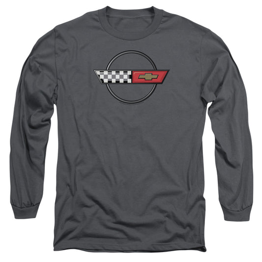 CHEVROLET : 4TH GEN VETTE LOGO L\S ADULT T SHIRT 18\1 Charcoal 2X