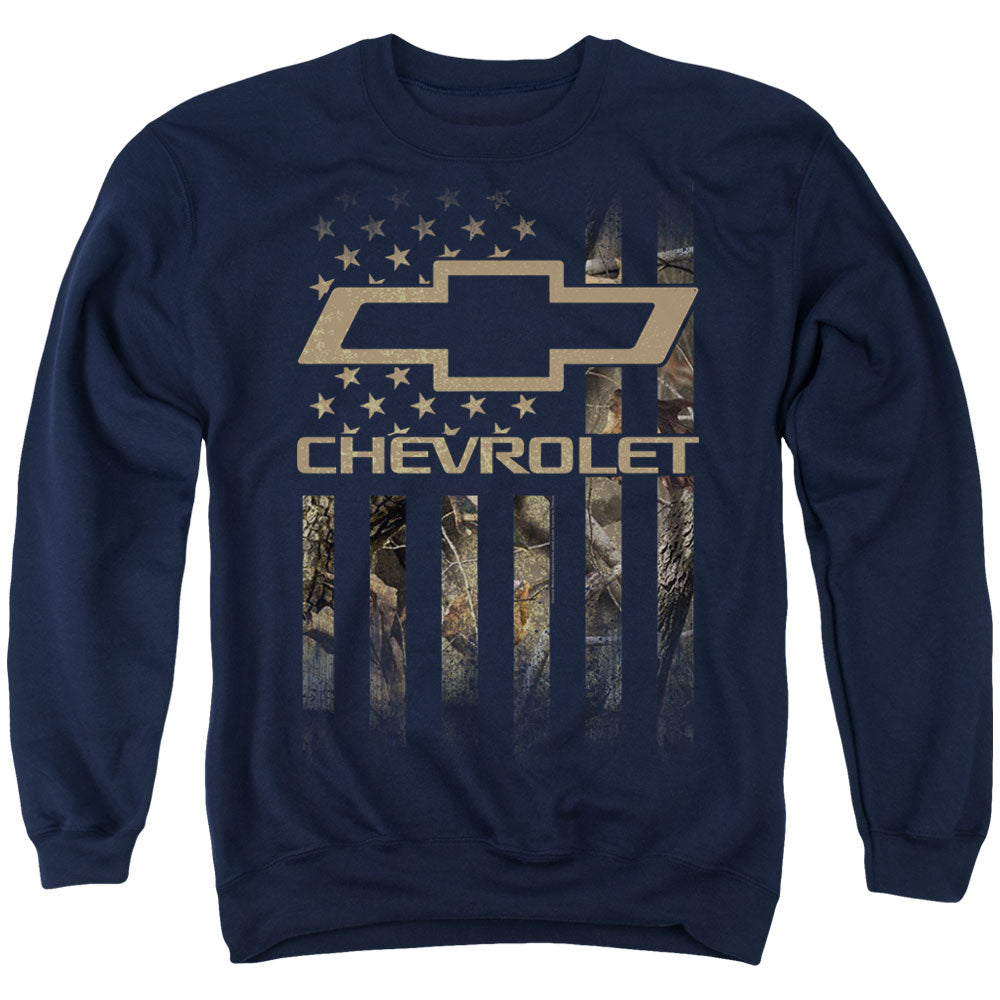 CHEVROLET : CAMO FLAG ADULT CREW SWEAT Navy 2X