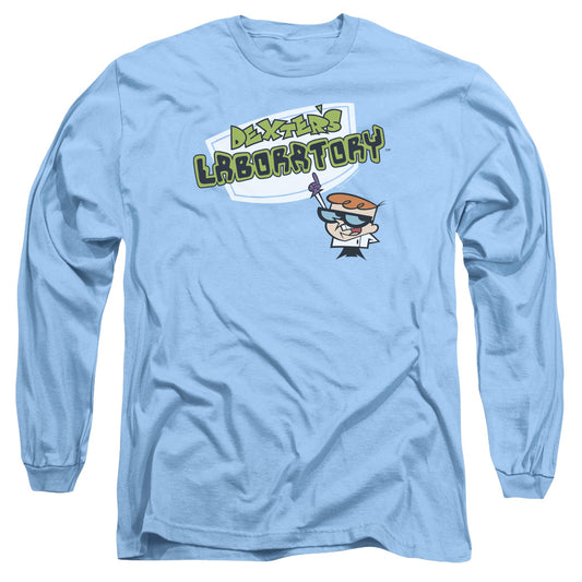 DEXTER'S LABORATORY : LOGO L\S ADULT T SHIRT 18\1 Carolina Blue LG