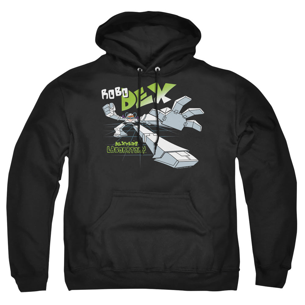 DEXTER'S LABORATORY : ROBO DEX ADULT PULL OVER HOODIE Black 2X