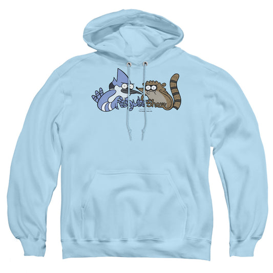 REGULAR SHOW : TATTOO ART ADULT PULL OVER HOODIE LIGHT BLUE 2X