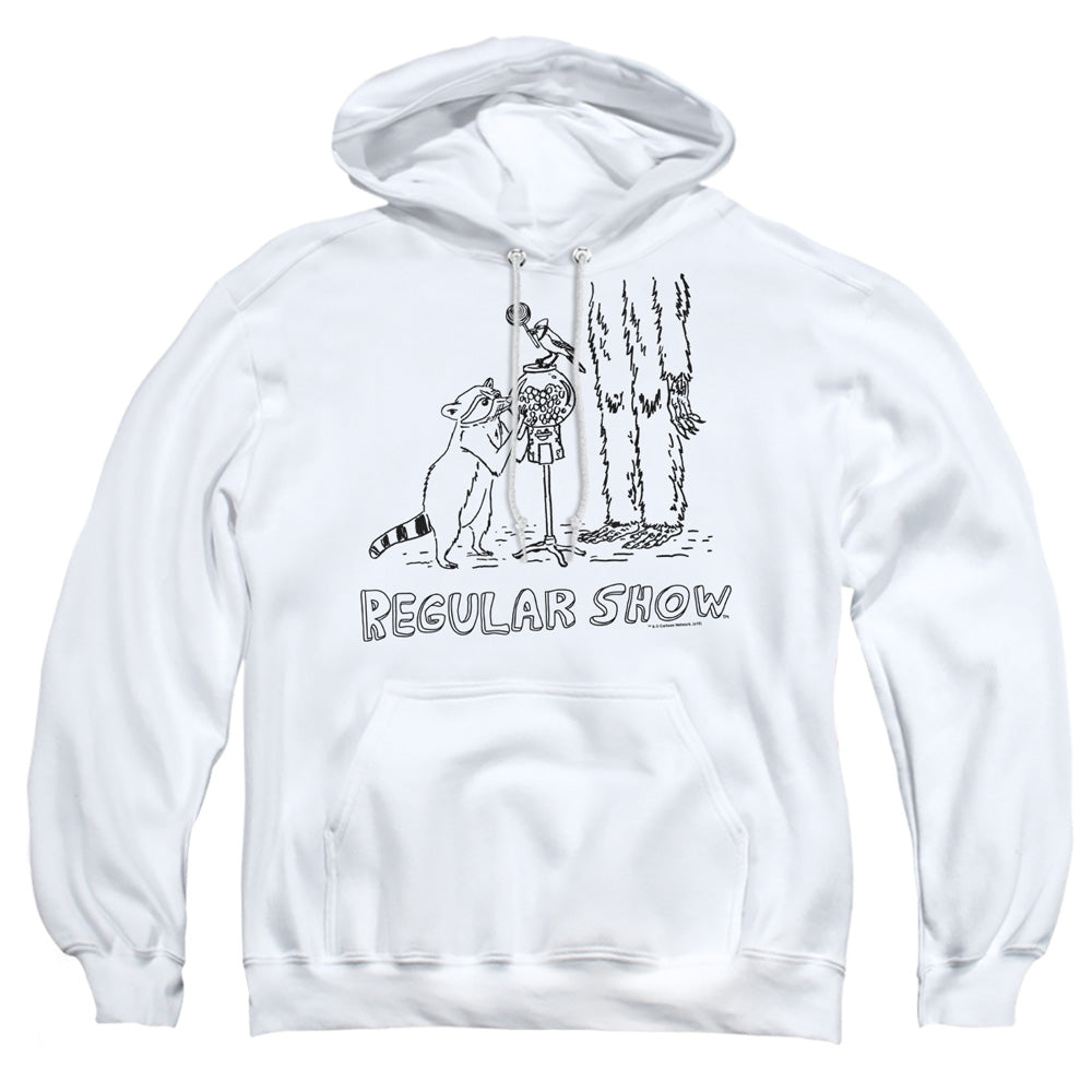 REGULAR SHOW : TATTOO ART ADULT PULL OVER HOODIE White 2X