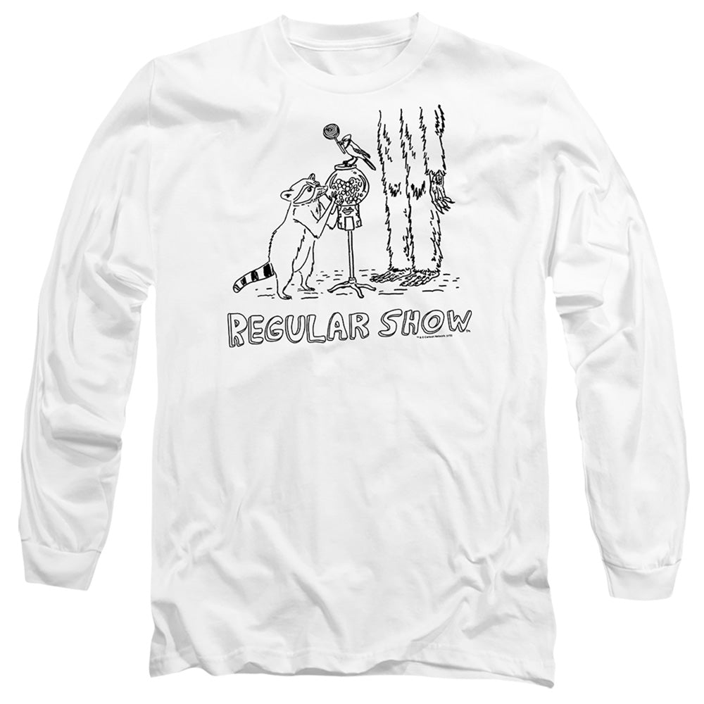 REGULAR SHOW : TATTOO ART L\S ADULT T SHIRT 18\1 White 2X