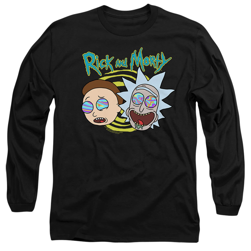 RICK AND MORTY : BLOWN MINDS L\S ADULT T SHIRT 18\1 Black 2X