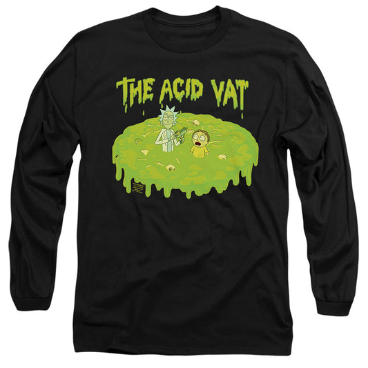 RICK AND MORTY : THE ACID VAT L\S ADULT T SHIRT 18\1 Black 2X