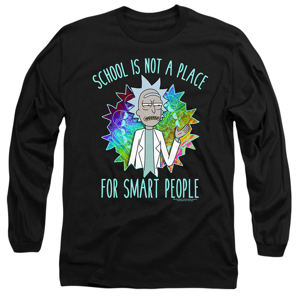 RICK AND MORTY : SCHOOL L\S ADULT T SHIRT 18\1 Black 2X