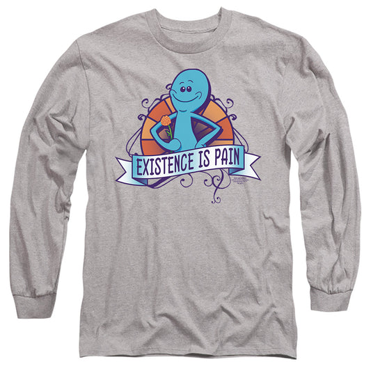 RICK AND MORTY : EXISTENCE IS PAIN L\S ADULT T SHIRT 18\1 Athletic Heather 2X