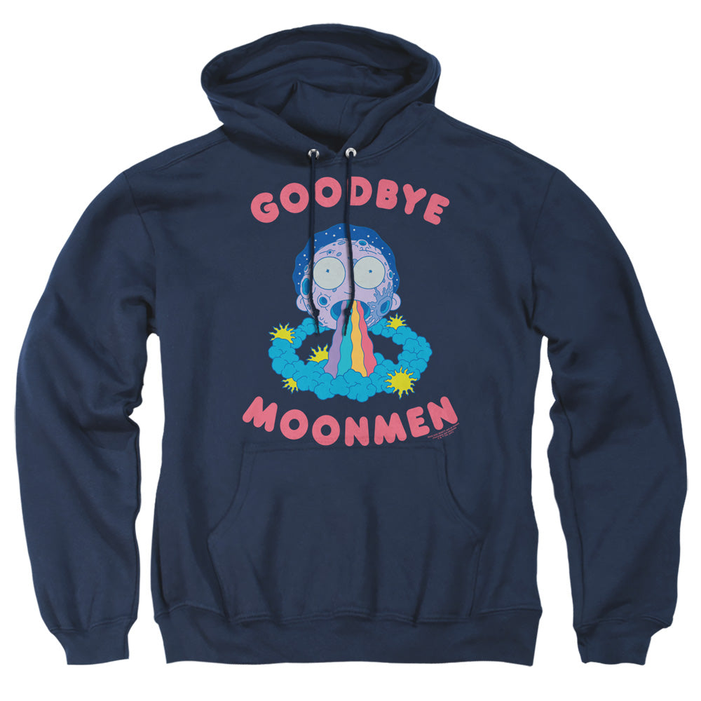 RICK AND MORTY : GOODBYE MOONMEN ADULT PULL OVER HOODIE Navy 2X