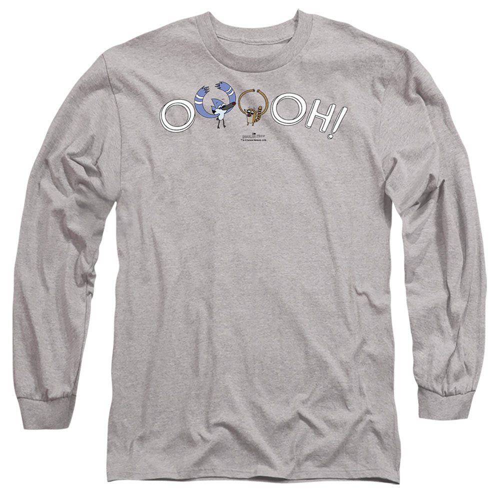 REGULAR SHOW : OOOOH L\S ADULT T SHIRT 18\1 ATHLETIC HEATHER 3X