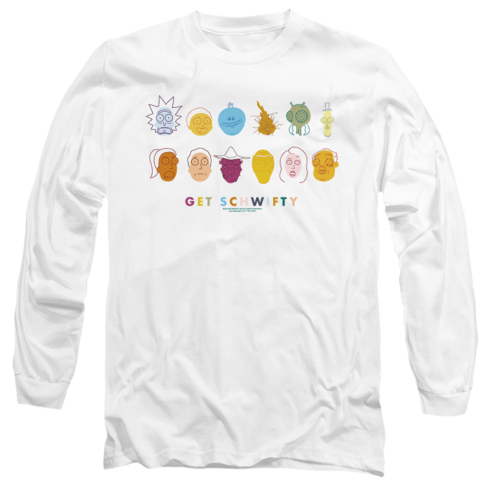 RICK AND MORTY : GET SCHWIFTY L\S ADULT T SHIRT 18\1 White LG